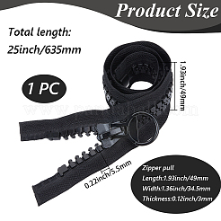 1Pc Alloy & Polyester & Resin Zipper&nbsp;FIND-CY0002-19
