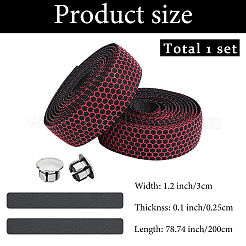 PUレザー自転車ハンドルバーテープ  自転車ハンドルラップ  レッド  2000x30x2.5mm&nbsp;AJEW-WH20080-10A