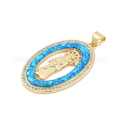 Brass Micro Pave Clear Cubic Zirconia Pendants&nbsp;KK-I723-32G