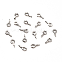 Non-Tarnish 304 Stainless Steel Screw Eye Pin Peg Bails&nbsp;X-STAS-E044-07P-01