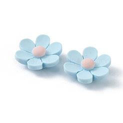 オペーク樹脂カボション  花  空色  24x26x8mm&nbsp;RESI-WH0026-75B-10