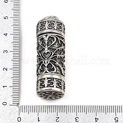 316サージカルステンレスペンダント  柱と葉  アンティークシルバー  15x15.5mm  穴：7mm&nbsp;STAS-Z165-06AS-01