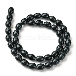 ナチュラルブラックオニキスビーズ連売り  染め＆加熱  ライス  8~8.5x9.5~10mm  穴：1mm  約40個/連  15.59~15.75''（39.6~40センチメートル）&nbsp;G-D067-D01