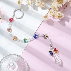 Electroplate Glass Beaded Keychain&nbsp;KEYC-JKC00399-01