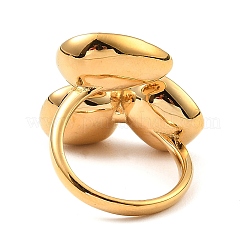 Teardrop & Square Glass Open Cuff Rings&nbsp;RJEW-G289-01G-09