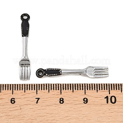合金エナメルチャーム  プラチナ  フォーク  30.5x5x2.5mm  穴：1.6mm&nbsp;ENAM-B063-01P-05