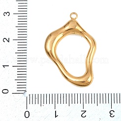 中空 304 ステンレス ペンダント  ナゲットチャーム  ゴールドカラー  29x19x4mm  穴：1.8mm&nbsp;STAS-Z194-01G