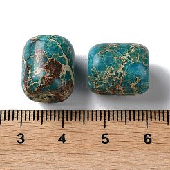 天然imp玉ビーズ  染め  ライス  ライトシーグリーン  14.5x12.5mm  穴：1.4mm&nbsp;G-C034-15A-01