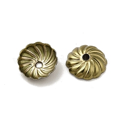 イオンプレーティング（IP）304ステンレススチールビーズキャップ  花  アンティークブロンズ  7x2mm  穴：1mm&nbsp;STAS-G075-10AB