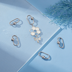 6Pcs 304 Stainless Steel Screw Carabiner Lock Charms&nbsp;STAS-UN0060-18