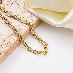 304ステンレススチールリンクブレスレット  女性用アズキチェーンジュエリー  14KGP本金メッキ  7インチ（17.8cm）&nbsp;BJEW-K265-02G