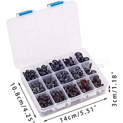 クラフト用品プラスチックぬいぐるみや人形の目パーツ  安全の目  ブラック  140x108x30mm  137pair /箱&nbsp;DIY-PH0024-99