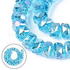 4Strands Electroplate Transparent Glass Beads Strands&nbsp;EGLA-PA0001-45A