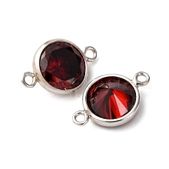925 Streling Silver Pave Cubic Zirconia Birthstone Connector Charms&nbsp;STER-NH0001-80P-08