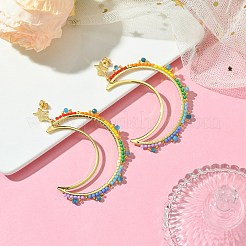 Brass Linking Ring Studs Earring&nbsp;EJEW-MZ00134