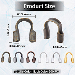 1200Pcs 6 Colors Brass Wire Guardian and Protectors&nbsp;KK-SP0002-01