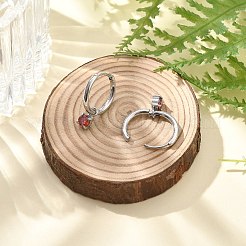 304 Stainless Steel Micro Pave Cubic Zirconia Hoop Earrings&nbsp;STAS-R004-02P-01