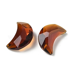 ガラスチャーム  ムーンチャーム  多面カット  ココナッツブラウン  30x20x11mm  穴：1.6mm&nbsp;GLAA-I062-02B-05