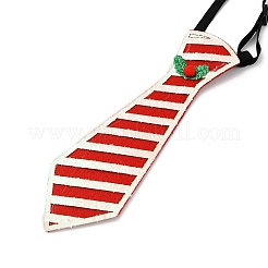 クリスマステーマの不織布ネクタイ  男の子用  ゴムバンド付き  ストライプ  内径：77~137mm&nbsp;AJEW-L092-A05
