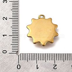 304ステンレスペンダント  ラインストーン付き  蓮  ゴールドカラー  19x17.5x3mm  穴：1.5x1mm&nbsp;STAS-Z161-07G