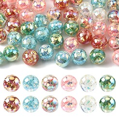 12Pcs Transparent Inner Flower Acrylic Beads&nbsp;RESI-YW0004-86A