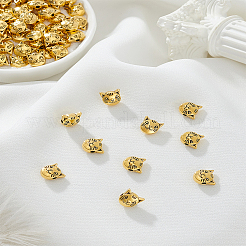 チベット風合金子猫ビーズ80個  猫の頭  鉛フリー＆カドミウムフリー  アンティーク黄金  8x8x5mm  穴：2mm&nbsp;FIND-LP0002-26