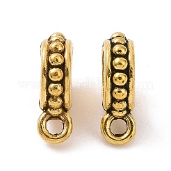 チベットスタイルの合金チューブベイル  ループベイル  フラットラウンド  アンティーク黄金  11x8x3.5mm  穴：1.4mm  内径：4.7mm  2222個/ 1000g&nbsp;FIND-H038-41AG