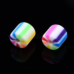 手作り樹脂粘土ビーズ  ジュエリー工芸用品のDIY用  コラム  カラフル  6x6mm  穴：1.4mm&nbsp;X-CLAY-N008-024