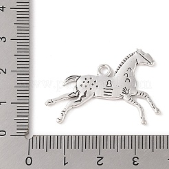 合金のチベット風チャーム  カドミウムフリー＆鉛フリー  馬  アンティークシルバー  24x32.5x1.7mm  穴：2mm  約490個/1000g&nbsp;FIND-C060-071AS