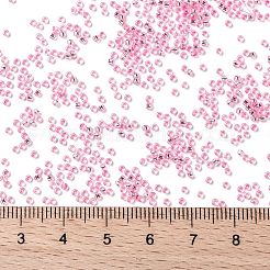 トーホー 15/0ラウンドビーズ  日本製シードビーズ  （シルバーの裏地付きピンク38)個  1.5mm  穴：0.7mm  約3000PCS /ボトル  10 G /ボトル&nbsp;SEED-JPTR15-0038