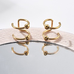 304 Stainless Steel 2 Line Round Clip on Nose Rings&nbsp;AJEW-A062-02G