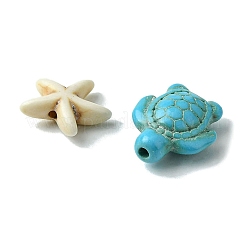 DIY Synthetic Turquoise Turtle & Starfish Stretch Bracelet Making Kits&nbsp;DIY-FS0005-60