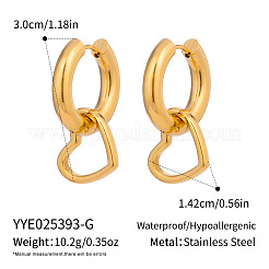 Heart Stainless Steel Hoop Earrings&nbsp;YB7008-1