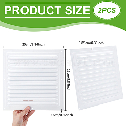 アルミ製スクエア壁面換気グリルカバー  ホワイト  250x250x8.5mm&nbsp;AJEW-WH0410-220A-01