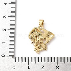 Brass Micro Pave Cubic Zirconia Pendants&nbsp;KK-D502-28B-G