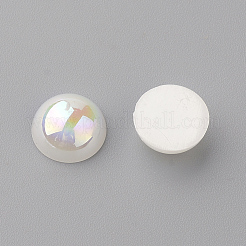 アクリルカボション  ABカラーメッキ  半円  ホワイト  8x4mm&nbsp;MACR-Q171-8mm-06