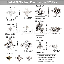 108Pcs 9 Style Tibetan Style Alloy Pendants&nbsp;FIND-CA0005-97