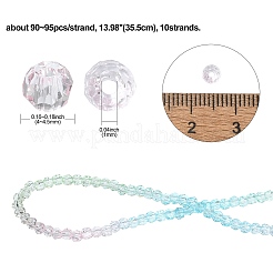 10 Strands Transparent Gradient Color Glass Beads Strands&nbsp;GLAA-CJ0002-09B