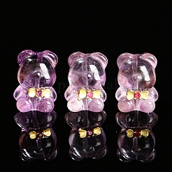 天然アメジスト彫刻紳士用クマビーズ  15x11mm&nbsp;PW-WGDD3CD-01