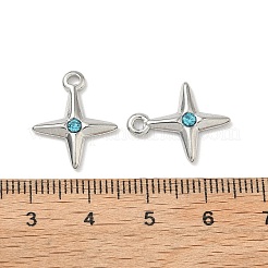 304ステンレススチールラインストーンペンダント  スターのチャーム  ステンレス鋼色  18x15x3mm  穴：1.5mm&nbsp;STAS-L308-04A-P