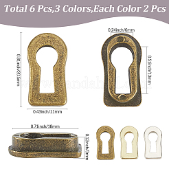 6Pcs 3 Colors Alloy Decorative Keyhole&nbsp;FIND-CN0002-36B