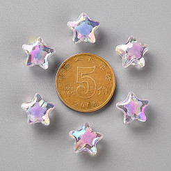 透明なアクリルビーズ  二層ビーズ  ABカラー  多面カット  スター  ライラック  10.5x11x7mm  穴：2mm  約273個/107g&nbsp;LS-TACR-S152-01B-SS2114