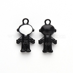 焼付塗装合金ペンダント  宇宙飛行士  ブラック  18.2x10x6.2mm  穴：1.8mm&nbsp;PALLOY-R136-02