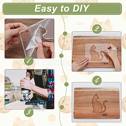 透明なアクリルのテンプレート  クラフト用品  猫の形  170x150x5mm&nbsp;DIY-WH0671-088B