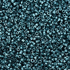 ガラスシリンダービーズ  シードビーズ  メタリックカラー  焼き付け塗料  丸い穴  ティール  1.5~2x1~2mm  穴：0.8mm  約8000個/袋  約1ポンド/バッグ&nbsp;SEED-S047-B-007