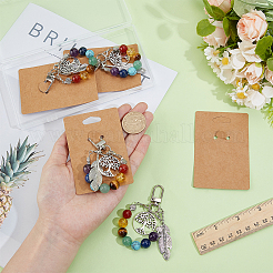 4Pcs Tree of Life and Feather Natural & Synthetic Gemstone Chakra Pendant Decoration&nbsp;HJEW-MA00015