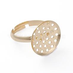 Adjustable Brass Pad Ring Components&nbsp;KK-G379-04G