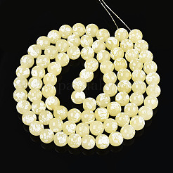 ペイントガラスビーズを焼く  ラウンド  淡黄色  10~10.5mm  穴：1.2~1.5mm&nbsp;X1-DGLA-N015-10mm-08