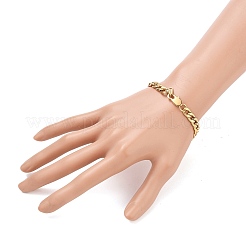 Woman's 304 Stainless Steel Cuban Link Chain Bracelets&nbsp;X-BJEW-JB05611-01