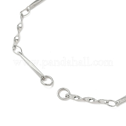 304ステンレス鋼ツイストリンクバーチェーンブレスレット作り  ステンレス鋼色  長さ6-1/8インチ(15.5cm)+50mmエクステンダー&nbsp;AJEW-JB01353